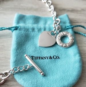 Tiffany & Co sterling silver heart charm necklace